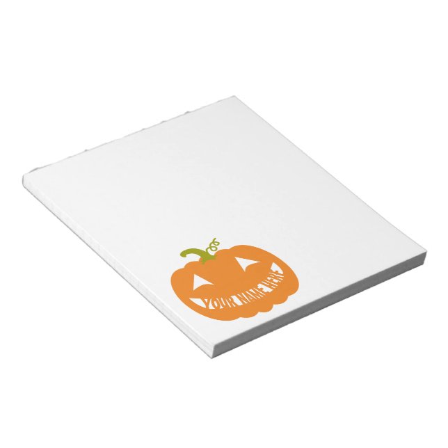 Personalised Halloween Pumpkin Notepad (Angled)