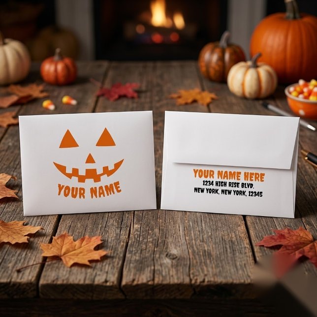 Personalised Halloween Return Address on Back Envelope (Creator Uploaded)