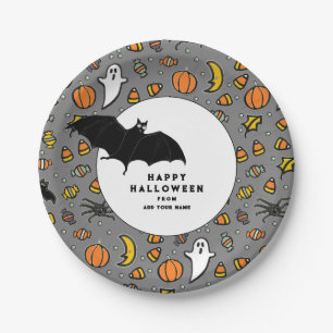 Personalised Halloween Treat Paper Plate