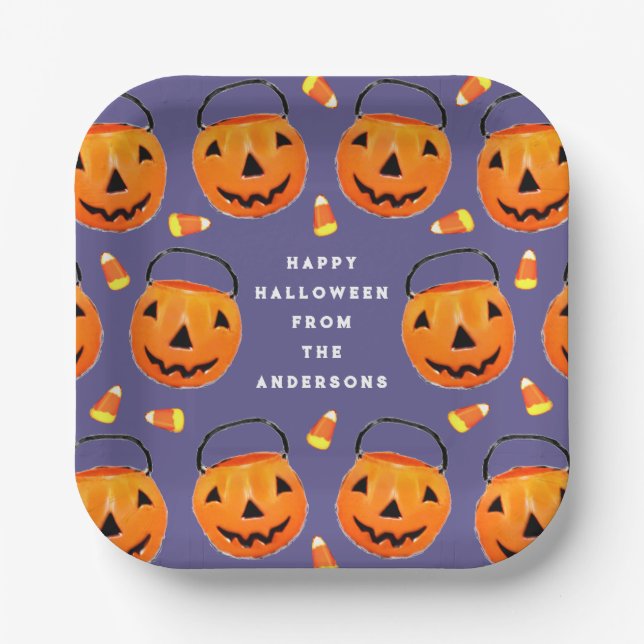 Personalised Halloween Treat Paper Plates (Front)