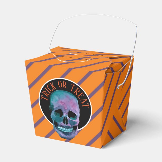 Personalised Halloween /Trick or Treat Skull Favour Box (Front Side)