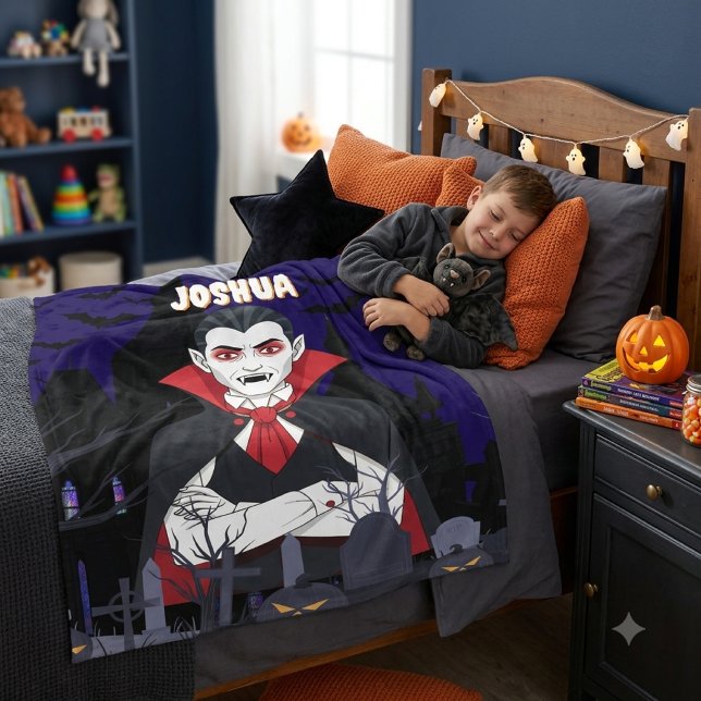 Personalised Halloween Vampire Blanket for Boys, (Creator Uploaded)