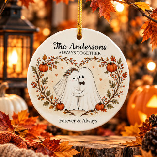 Personalised Halloween Wedding Ceramic Tree Decoration