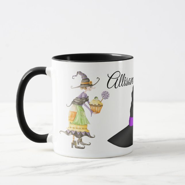Personalised Halloween witch Mug (Left)