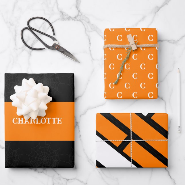 Personalised Halloween  Wrapping Paper Sheet (Front)