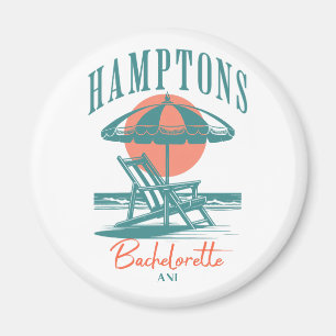 personalised hamptons bachelorette  lounger  magnet