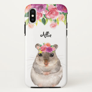 Personalised Hamster and Flowers Case-Mate iPhone Case