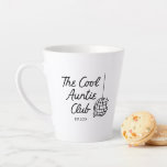 Personalised Hand Drawn Cool Auntie Sister Gift Latte Mug<br><div class="desc">Introducing the Cool Auntie Club mug - your perfect way to share the exciting news of your pregnancy with your sister, best friend, or sister-in-law! This charming and one-of-a-kind mug, personalised with their name and the year, makes for an unforgettable reveal. Picture the look of surprise and delight as they...</div>