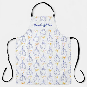 Personalised Hand Drawn Italian Blue Lemons  Apron