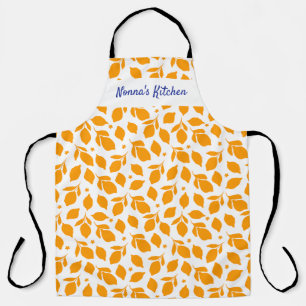 Personalised Hand Drawn Italian Yellow Lemons  Apron