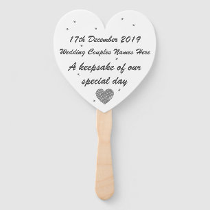 Personalised Hand Held Fan - Wedding Keepsake