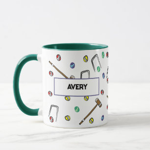 Personalised Hand-Illustrated Croquet Team Player Mug