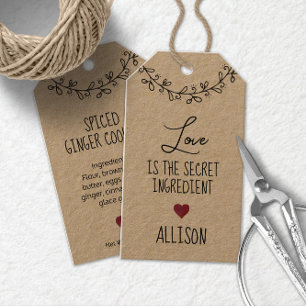 Personalised Hand Lettered Homemade Treat Kraft Gift Tags