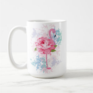 Personalised Hand painted pink flamingo Coffee Mug