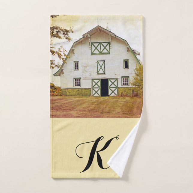 Personalised Hand Towel Sunset Barn Country Rustic (Hand Towel)