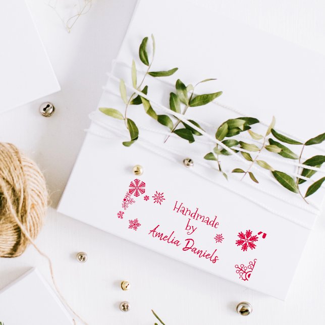 Personalised Handmade by Christmas Snowflake Stamp (Creator Uploaded)