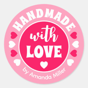 Personalised Handmade With Love Baking Classic Round Sticker