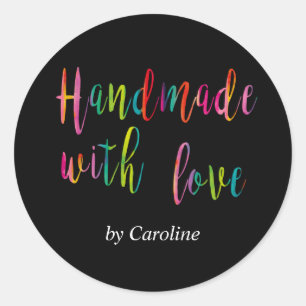 Personalised Handmade with Love  Classic Round Sticker