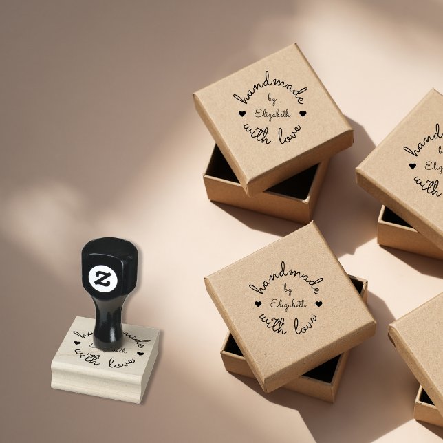 Personalised Handmade with Love Small Business Rubber Stamp (Personalized Handmade with Love Small Business Rubber Stamp)