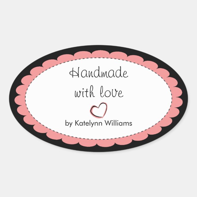 Personalised Handmade With Love Sticker Seals (Front)