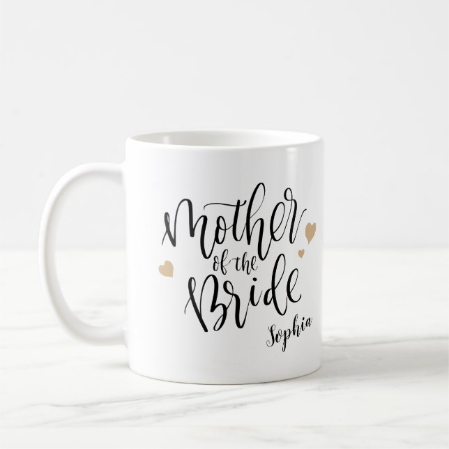 Personalised handwriting mother of the bride mugs (Left)