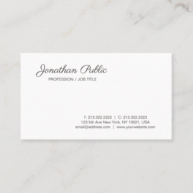 Personalised Handwriting Script Modern Simple Business Card (Front)