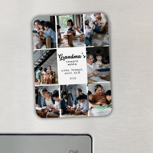 Personalised Handwritten Grandma 8 Photo Collage  Magnet