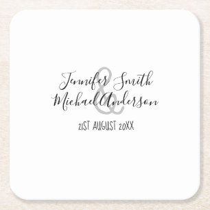 Personalised Handwritten Paper Coasters Name Date