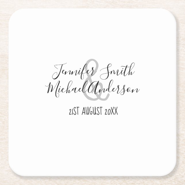 Personalised Handwritten Paper Coasters Name Date (Front)