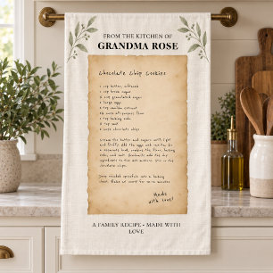 Personalised Handwritten Recipe Family Keepsake Tea Towel