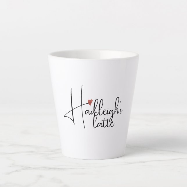 Personalised Handwritten Script Name  Latte Mug (Front)