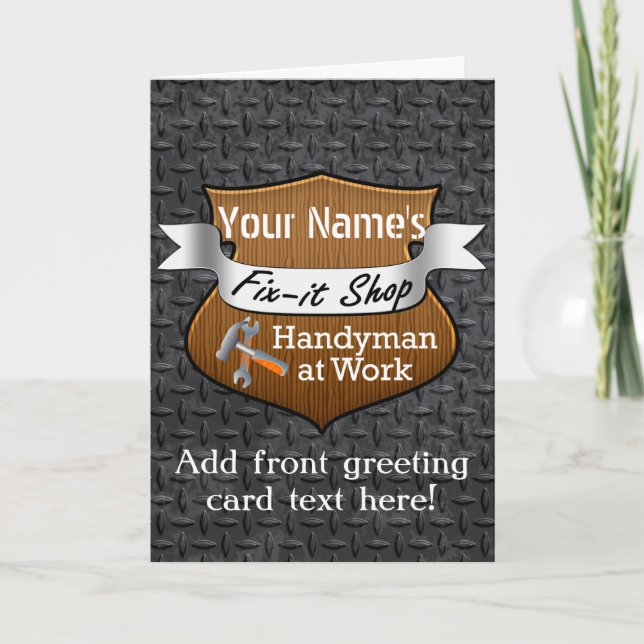 Personalised Handyman Fix-It Custom Name Card (Front)