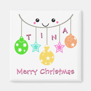 Personalised Hanging Ornaments Merry Christmas Magnet