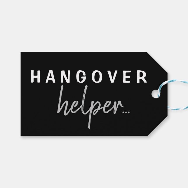 Personalised Hangover Helper Bachelorette Gift Tag (Front (Horizontal))
