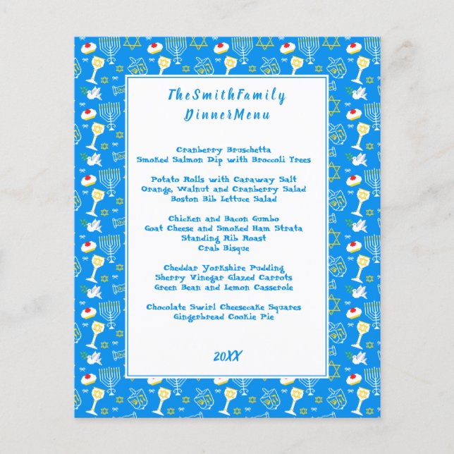 Personalised Hanukkah Pattern (Front)