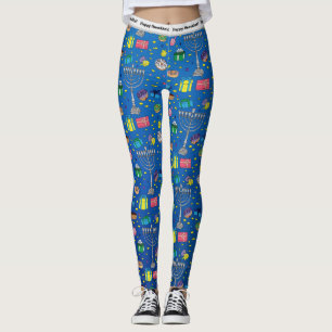 Personalised Hanukkah Pattern Leggings