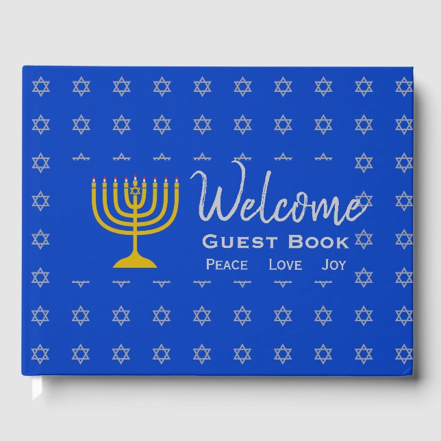 Personalised HANUKKAH Welcome Guest Book (Front)