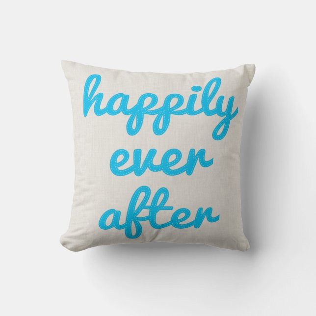Personalised Happily Ever After Stitching Cushion (Front)