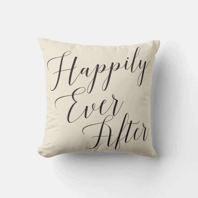 Personalised Happily Ever After Wedding Keepsake Cushion (Front)