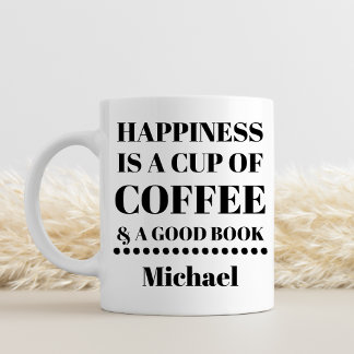 Personalised Happiness Is Coffee & A Good Book Mug