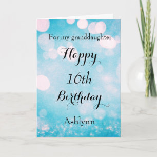 Personalised Happy 16th Birthday Granddaughter Card
