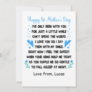 Personalised Happy 1st Mother's Day, Custom Names Holiday Card
