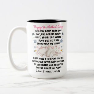 Personalised Happy 1st Mother's Day, Custom Names  Two-Tone Coffee Mug