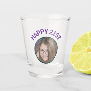 Personalised Happy 21st Birthday Photo Design Shot Glass