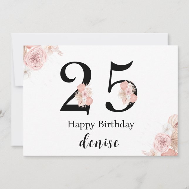 Personalised Happy 25th Birthday Card (Front)