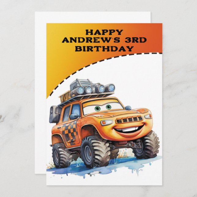 Personalised Happy 3rd Birthday card (Front/Back)