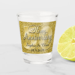 Personalised Happy 50th Anniversary Shot Glass