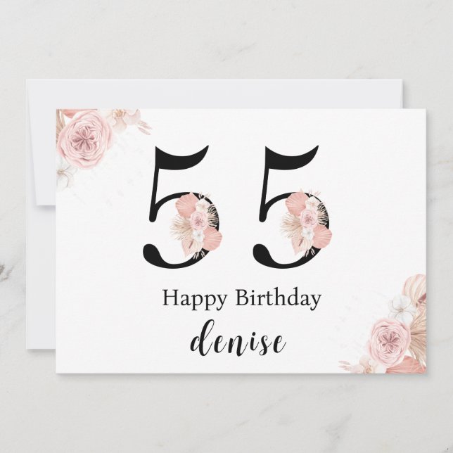 Personalised Happy 55th Birthday Card (Front)