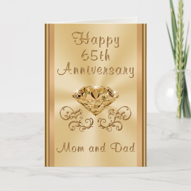 Personalised Happy 65th Wedding Anniversary Cards (Front)