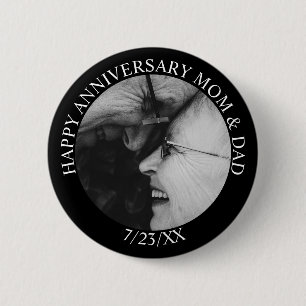 Personalised Happy Anniversary 6 Cm Round Badge